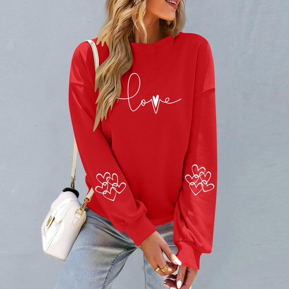 Vetsdori Crew Neck Sweatshirts for Women No Hood Outdoor Pullover Soft Loose Print Trendy Womens Tops Fall