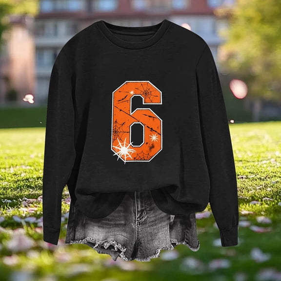 Elvqul Crewneck Sweatshirts for Women Long Sleeve Shirts Casual Tunic Graphic Pullover Womens Sweatshirts Winter