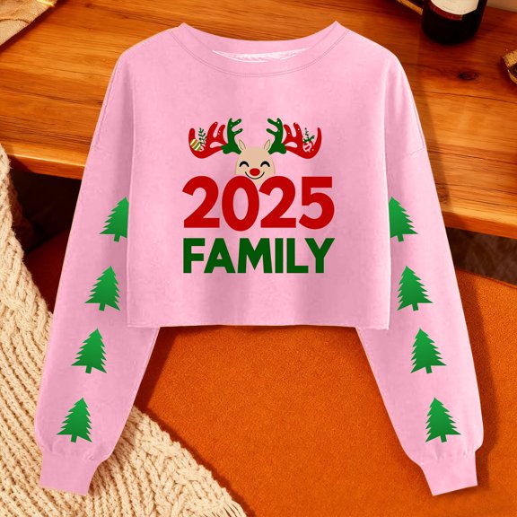 Elvqul Crop Shirts for Women Sweatshirt Graphic Spring Pullover Casual Cute Ladies Shirts Long Sleeve