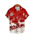 thumbnail image 1 of Elvqul Cute Shirts for Men Graphic Short Sleeve Button up Mens Shirts Christmas, 1 of 5
