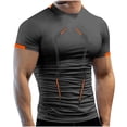 thumbnail image 1 of Elvqul Dark Gray T Shirts for Men Athletic Short Sleeve T-Shirts Fast Drying Pullover Gym Lightweight Casual Breathable Mens Shirts Printed, 1 of 6