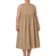thumbnail image 1 of Elvqul Dresses for Women Elbow-Length Crewneck Womens Dresses Plus Size Plain Pullover Long Dresses Trendy, 1 of 8