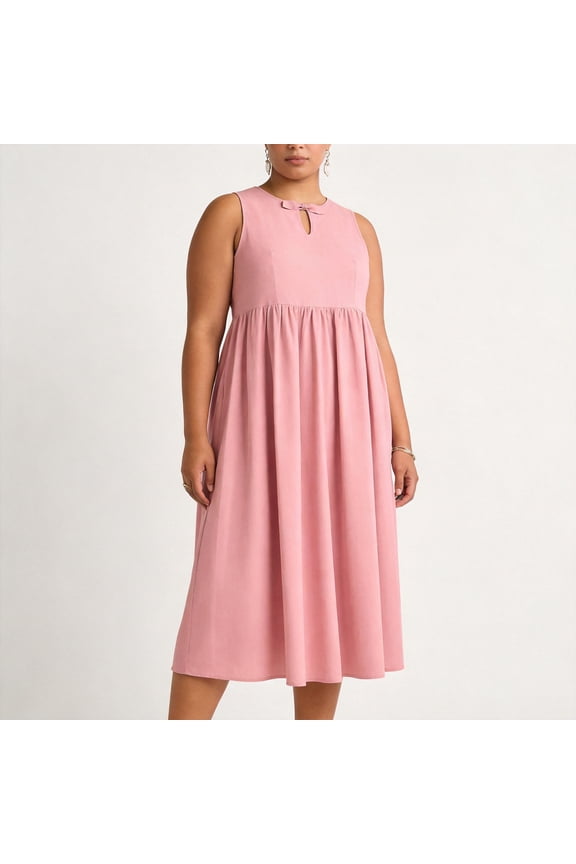 Dresses for Women Elbow-Length Crewneck Womens Dresses Plus Size Solid Pullover Long Dresses Chic