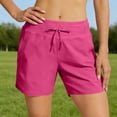 thumbnail image 1 of Elvqul Elastic Waist Shorts for Women Stretch Casual Shorts Pull-On Lounge Summer Beach Holiday Plain Womens Short Pant Sports, 1 of 8