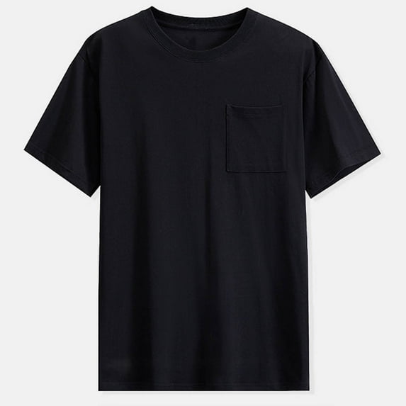 Vetsdori Fashion Shirts for Men Dry fit Pullover Black Regular Round Neck Short Sleeve Mens T-Shirts Plain