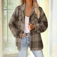 thumbnail image 1 of Elvqul Fleece Jacket for Women Button up Outerwear with Pockets Sweaters Thick Long Sleeve Lined Juniors Coat Plaid, 1 of 6