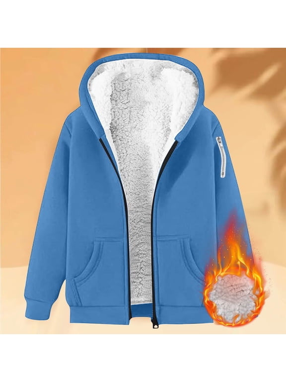 Fuzzy Jacket for Women Outerwear Sweaters Lined Hooded Juniors Coat Long Sleeve