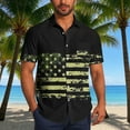 thumbnail image 1 of Elvqul Graphic Shirts for Men American Flag Fourth of July Independence Short Sleeve Black T Shirts Trendy Eagle Mens Shirts Button up, 1 of 6