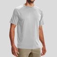 thumbnail image 1 of Vetsdori Gray Shirts for Men Fashion Athlete Pull On Short Sleeve Dry Fit Solid Crew Neck Muscle Mens T-Shirts Travel, 1 of 5