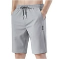 thumbnail image 1 of Elvqul Gray Shorts for Men Elastic Waist Pull On Mens Shorts Plain, 1 of 2
