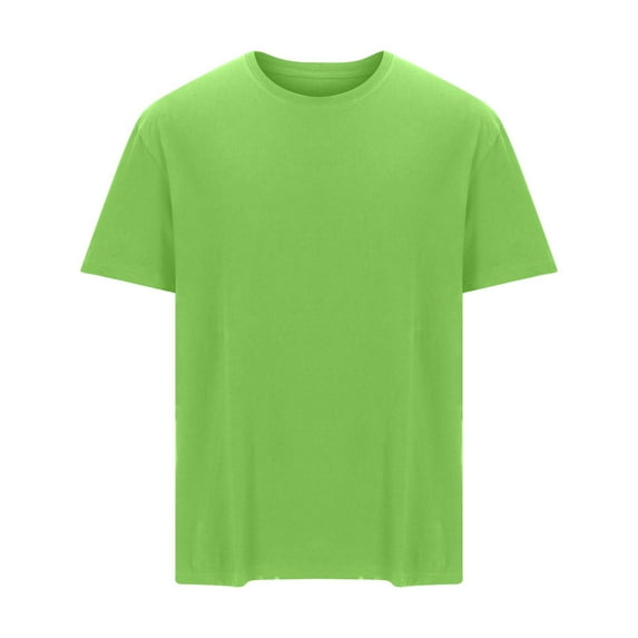 Elvqul Green Shirts for Men Big and Tall T-Shirts Casual Short Sleeve Pullover Daily Crew Neck Solid Mens Shirts