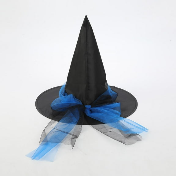 Elvqul Hat Women Lace Sky Blue Witch Hat Comfy Solid Cap Halloween Ladies Hat