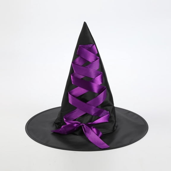 Elvqul Hat Women Witch Hat Purple Pattern Comfy Halloween Ladies Cap Hat
