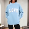 thumbnail image 1 of Elvqul High Neck Sweatshirts for Women Long Sleeve Daily Sweatshirts Plus size Fashionable Pattern Hoodies Oversized Juniors Tops, 1 of 5