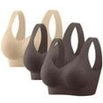 thumbnail image 1 of Elvqul High Support Bras for Women,Bras for Women,3 Pack Push up Wirefree Oversized Seamless,Size 44C, 1 of 9