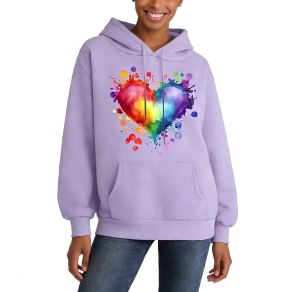 Elvqul Hooded Hoodies for Women Casual Long Sleeve Shirts Lightweight Pullover Hooded Womens Hoodies Valentine's Day