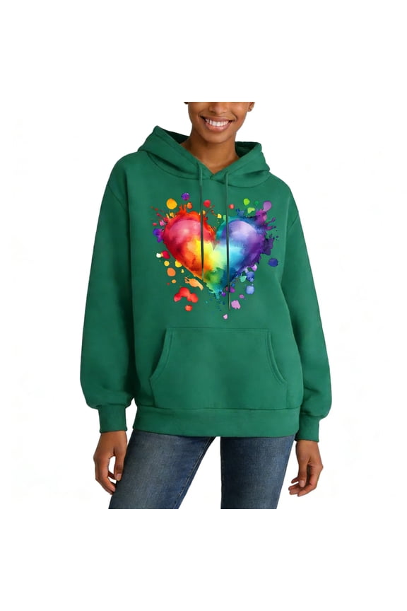 Hooded Hoodies for Women Shirts Hooded Winter Pullover Valentine's Day Juniors Hoodies Long Sleeve