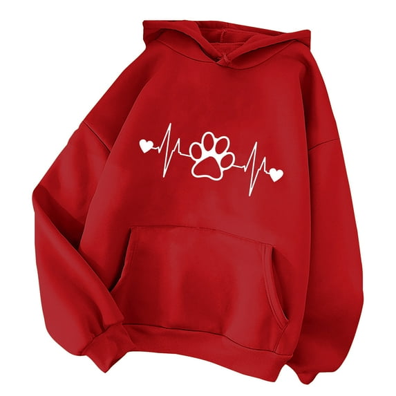 Elvqul Hoodies Women Pullover Casual Sweatshirts for Women Red Sweater Lightweight Fleece Long Sleeve Tops