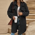 thumbnail image 1 of Elvqul Jacket for Women Long Sleeve Outerwear Sherpa Lined Sweaters Button up Womens Coat, 1 of 9
