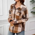thumbnail image 1 of Elvqul Jacket for Women Sherpa Button up Outerwear with Pockets Thick Lined Sweaters Plaid Womens Coat Long Sleeve, 1 of 7