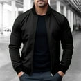 thumbnail image 1 of Elvqul Jackets for Men Big and Tall Zip up Comfortable Coat Black Plain Clothing Winter Long Sleeve Shirt, 1 of 6
