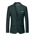 thumbnail image 1 of Elvqul Jackets for Men Blazer Button Army Green Fashion Solid Jackets Winter Long Sleeve Pockets Coat Collared Shirts, 1 of 7