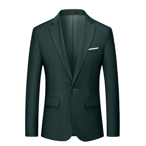 Elvqul Jackets for Men Blazer Button Army Green Fashion Solid Jackets Winter Long Sleeve Pockets Coat Collared Shirts