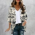 thumbnail image 1 of Vetsdori Jackets for Women Khaki Holiday Open Front Fall Slim Fit Lightweight Cardigans Vintage 3/4 Sleeve Womens Cardigans Trendy, 1 of 5