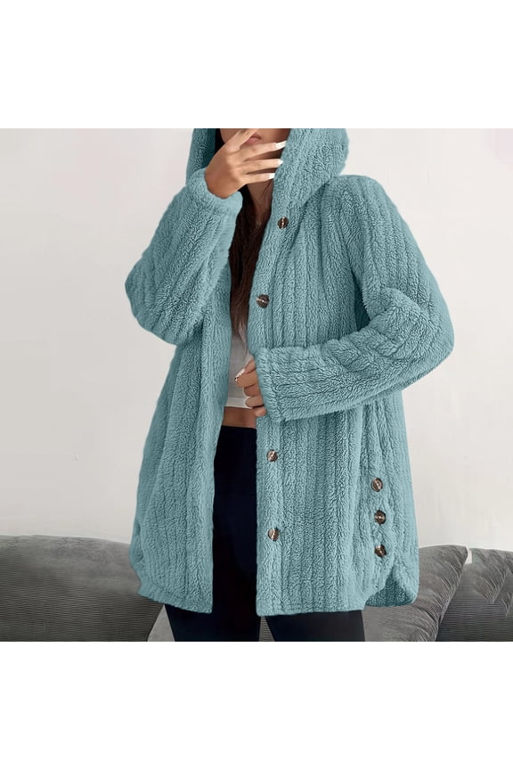Jackets for Women Trendy Button Cardigans Lightweight Sweater Coats Fall Winter Soft Womens Jackets Hood