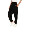 thumbnail image 1 of Elvqul Joggers for Women Plus Size Womens Black Sweatpants Plus Size Elastic Loose High Waisted Pants, 1 of 6