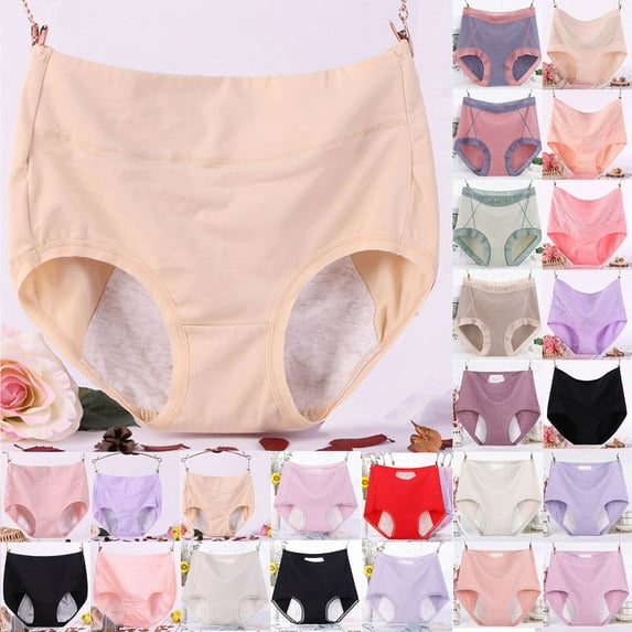 Elvqul Khaki Panties Plus Size Women Leak Proof Menstrual Underwear Briefs Seamless Panties