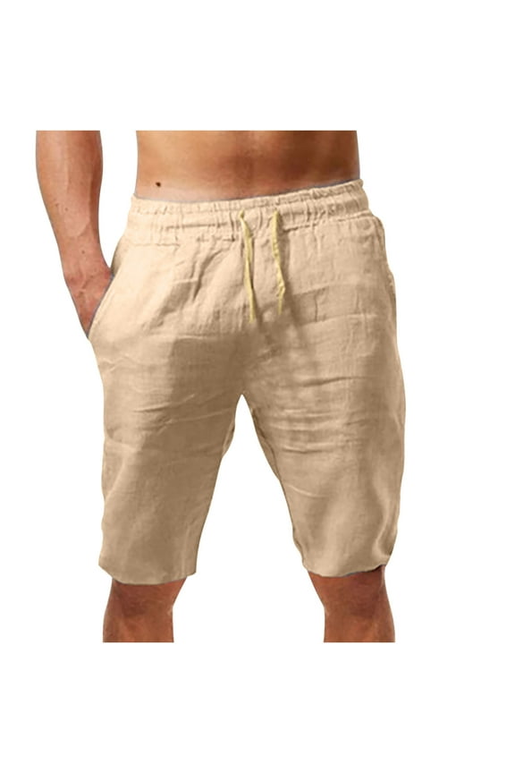 Khaki Shorts for Men Pull On with Pockets Basketball Elastic Waist Printed Mens Shorts Under $10