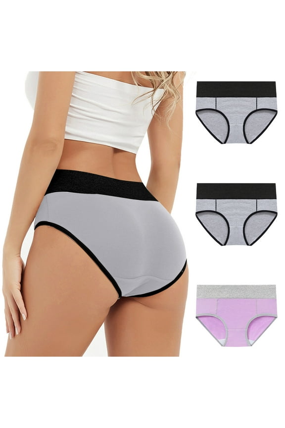 Leakproof Underwear for Girls Physiological Plus Size Comfortable Period Heavy Flow Everyday Briefs Undies High Waist Underwear 3 Pack