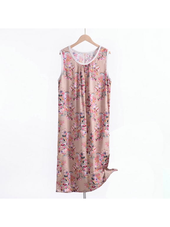 Long Nightgowns for Women Under $10 Sleeveless Sleepwear for Women Red Nightgowns