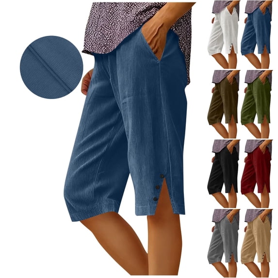Elvqul Lounge Shorts for Women Pockets Shorts Mid Rise Loose Elastic Waist Summer Quick Dry Womens Bermuda Shorts Pull On