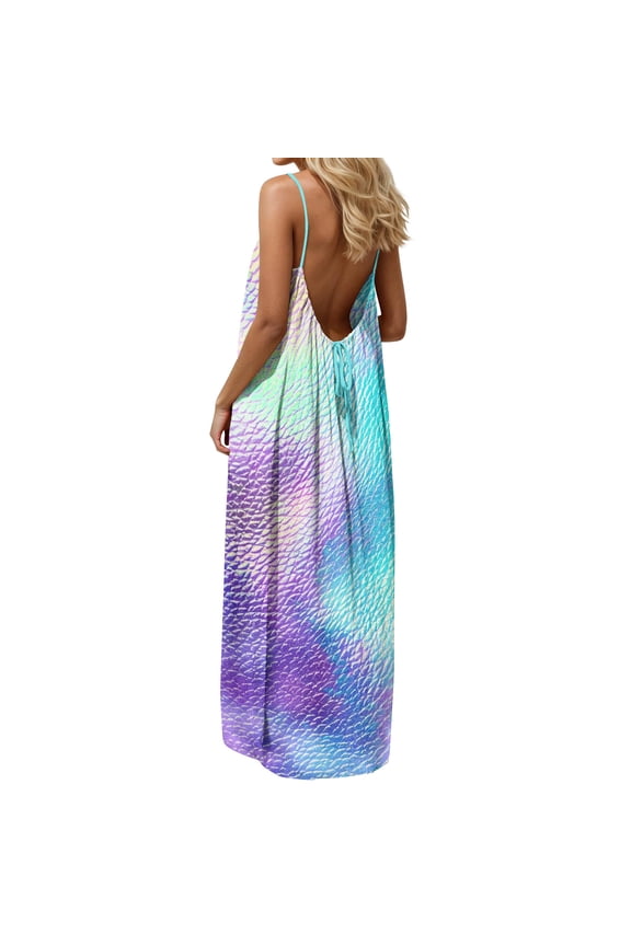 Pullover Maxi Dresses for Women Summer Dresses Holiday Scoop Neck Flowy Womens Sleeveless Dresses Tunic, Sizes S-5X