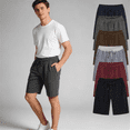 thumbnail image 1 of Elvqul Men's Casual Drawstring Shorts Polyester Blend Knee-Length Solid Color — Elastic Waistband Relaxed Fit Lightweight Breathable Summer Beach Gym Vacation Shorts, 1 of 8