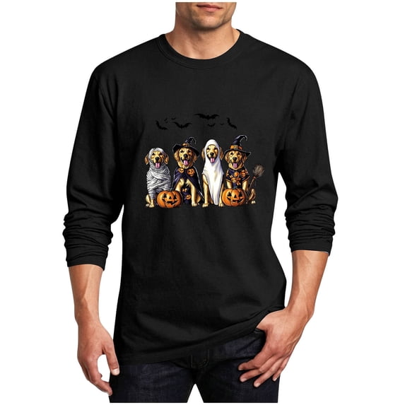 Elvqul Men's Long Sleeve T-Shirt printed crew neck Casual Daily Wear men's t shirt mens tee long sleeve shirt
