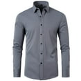 thumbnail image 1 of Elvqul Men's Shirts Casual Dressy Long Sleeve Gray Mens Tops Under $5 Button up Shirts, 1 of 2