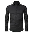 thumbnail image 1 of Elvqul Men's and Big Men's Shirts Long Sleeve Tops for Men Black Button up Collared Dress Shirts, 1 of 2
