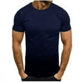 thumbnail image 1 of Elvqul Mens Big and Tall Shirts Summer Navy T-Shirts Print Short Sleeve Workout Pullover Elastic Everyday Shirts for Men Crew Neck, 1 of 3