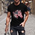 thumbnail image 1 of Elvqul Mens Black Shirts Casual Round Neck Pullover Fourth of July Patriotic Independence Tee Shirts Star Short Sleeve Shirts for Men Trendy, 1 of 5