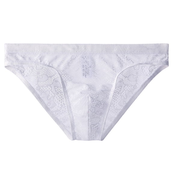 Vetsdori Mens Briefs Hombre Low-Rise Lace Ice Silk Hombre Breathable Underwear for Men