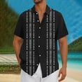 thumbnail image 1 of Elvqul Mens Button down Shirts Beach Print Lapel Shirts Black Holiday Short Sleeve Casual Party Summer Tops, 1 of 5