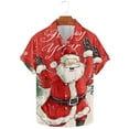 thumbnail image 1 of Elvqul Mens Button up Shirts Short Sleeve Cute Christmas Holiday Graphic Shirts for Men, 1 of 5