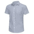 thumbnail image 1 of Vetsdori Mens Button up T-Shirts Collared Short Sleeve Pull On Gray Outdoor Solid Shirts for Men Crew Neck, 1 of 7