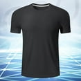 thumbnail image 1 of Vetsdori Mens Casual T-Shirts Short Sleeve Pullover Workout Gym Dry fit Black Round Neck Shirts for Men Trendy, 1 of 8
