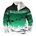 thumbnail image 1 of Elvqul Mens Crew Neck Sweatshirts Christmas Shirts Green Printed Pullover Holiday Merry Christmas Sweatshirts for Men, 1 of 3
