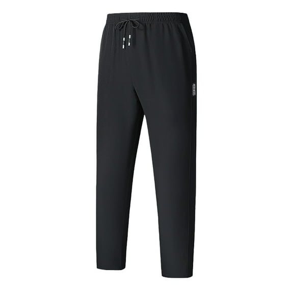 Vetsdori Mens Daily Pants Drawstring Black Pullover Solid Slim Straight Athletic Holiday Big and Tall Pants for Men