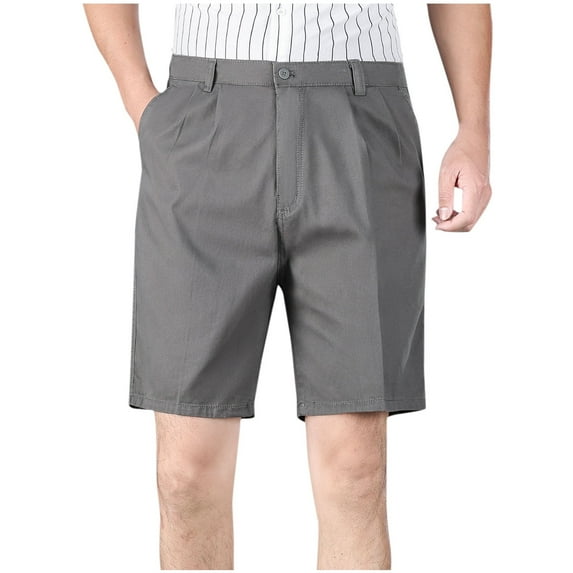 Elvqul Mens Dark Gray Shorts Cargo Casual Big and Tall Print Shorts for Men with Pockets